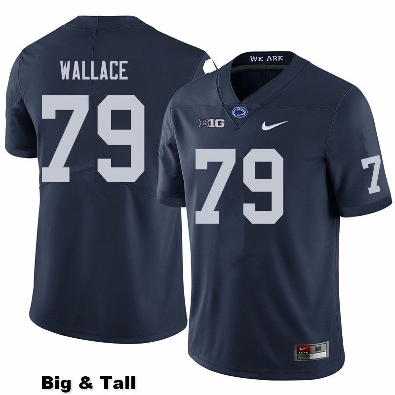 NCAA Nike Men's Penn State Nittany Lions Caedan Wallace #79 College Football Authentic Big & Tall Navy Stitched Jersey NAG0898NO